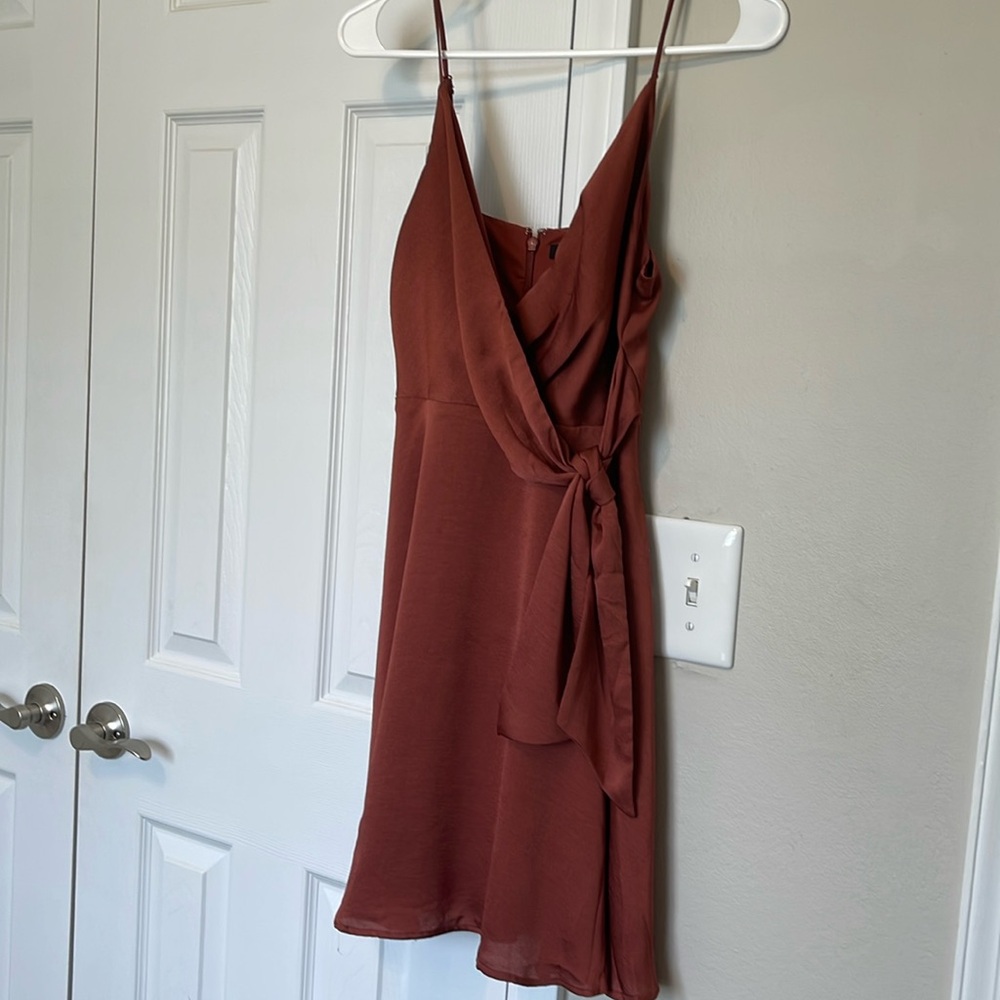Red burnt orange XS express women’s cocktail wedding dress